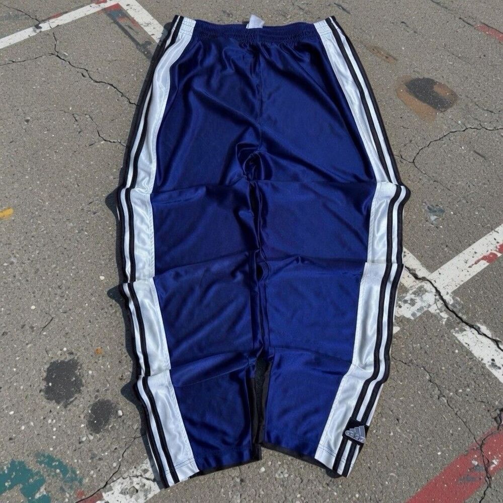 Vintage 90’s Adidas Dazzle Tearaway Track Pants Men’s XL Snap Baggy Blue Y2K